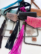 Phone Clear Crossbody Western Tooled Leather Mobile Purse - The Elevated Hippie