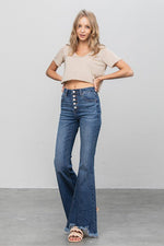 Button-Down Wide Flare Jeans – Retro-Inspired Flair with Modern Comfort - The Elevated Hippie