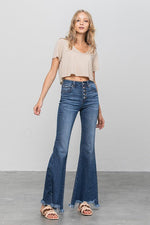 Button-Down Wide Flare Jeans – Retro-Inspired Flair with Modern Comfort - The Elevated Hippie