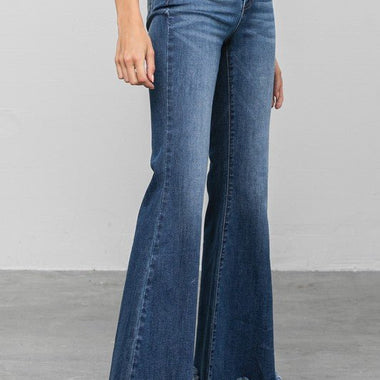 Button-Down Wide Flare Jeans – Retro-Inspired Flair with Modern Comfort - The Elevated Hippie