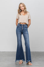 Button-Down Wide Flare Jeans – Retro-Inspired Flair with Modern Comfort - The Elevated Hippie