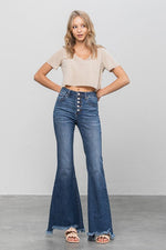 Button-Down Wide Flare Jeans – Retro-Inspired Flair with Modern Comfort - The Elevated Hippie