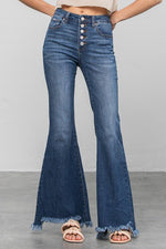 Button-Down Wide Flare Jeans – Retro-Inspired Flair with Modern Comfort - The Elevated Hippie