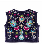 Boho Retro Flower Embroidered Women Velvet Vest boho clothing, festival outfit, hippie style apparel | Elevated Hippie