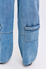 Mid Rise Skater Jean with Multi Cargo Pockets [AB18966SK-T] - The Elevated Hippie