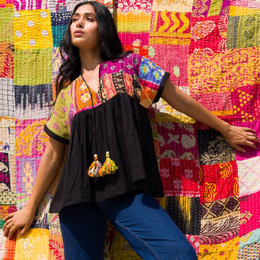 Cotton Kantha Tunic Top - The Elevated Hippie