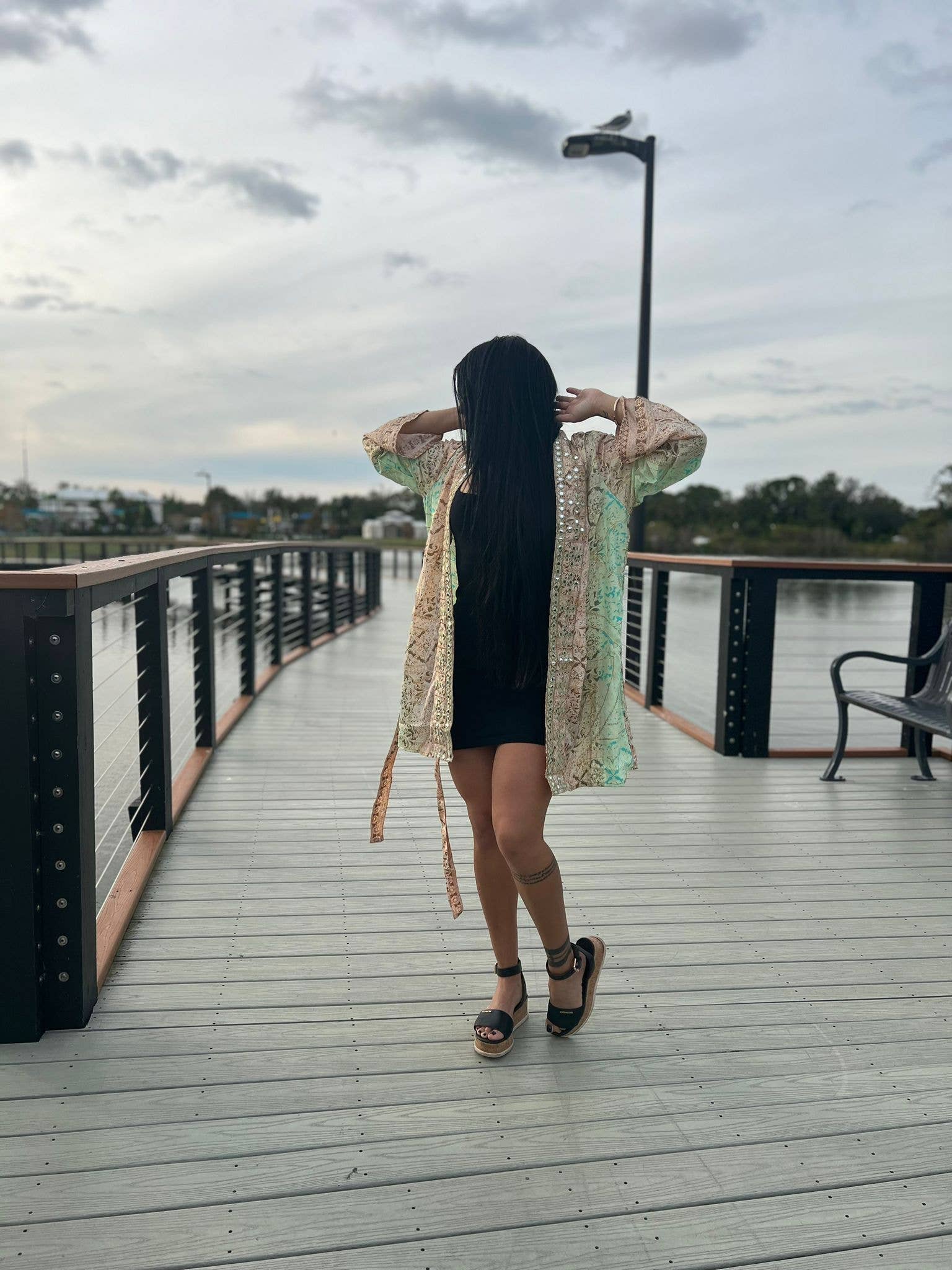 Short Kimono with Embroidery edges  - Case of mixed colors boho clothing, festival outfit, hippie style apparel | Elevated Hippie
