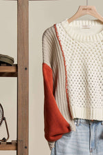 Multi Fabric Color Block Sweater - The Elevated Hippie
