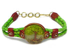 Acrylic Tree of Life Braided Leather Bracelet boho clothing, festival outfit, hippie style apparel | Elevated Hippie