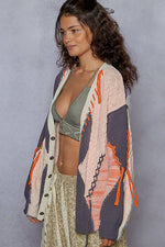 V neck solid frayed edge detail cardigan sweater top - The Elevated Hippie