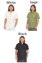 Cotton Slub Button Down Mens Short Sleeve Shirt boho clothing, festival outfit, hippie style apparel | Elevated Hippie