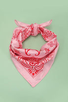 PAISLEY PINK SILKY FEEL BANDANA SCARF | 40SC616 boho clothing, festival outfit, hippie style apparel | Elevated Hippie