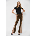 HIGH RISE FLARE CORDUROY with BLOCKING DETAIL