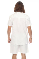 Cotton Slub Button Down Mens Short Sleeve Shirt boho clothing, festival outfit, hippie style apparel | Elevated Hippie