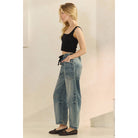Veveret Horseshoe Jeans with Belt Detail – Relaxed Wide Leg Denim boho clothing, festival outfit, hippie style apparel | Elevated Hippie