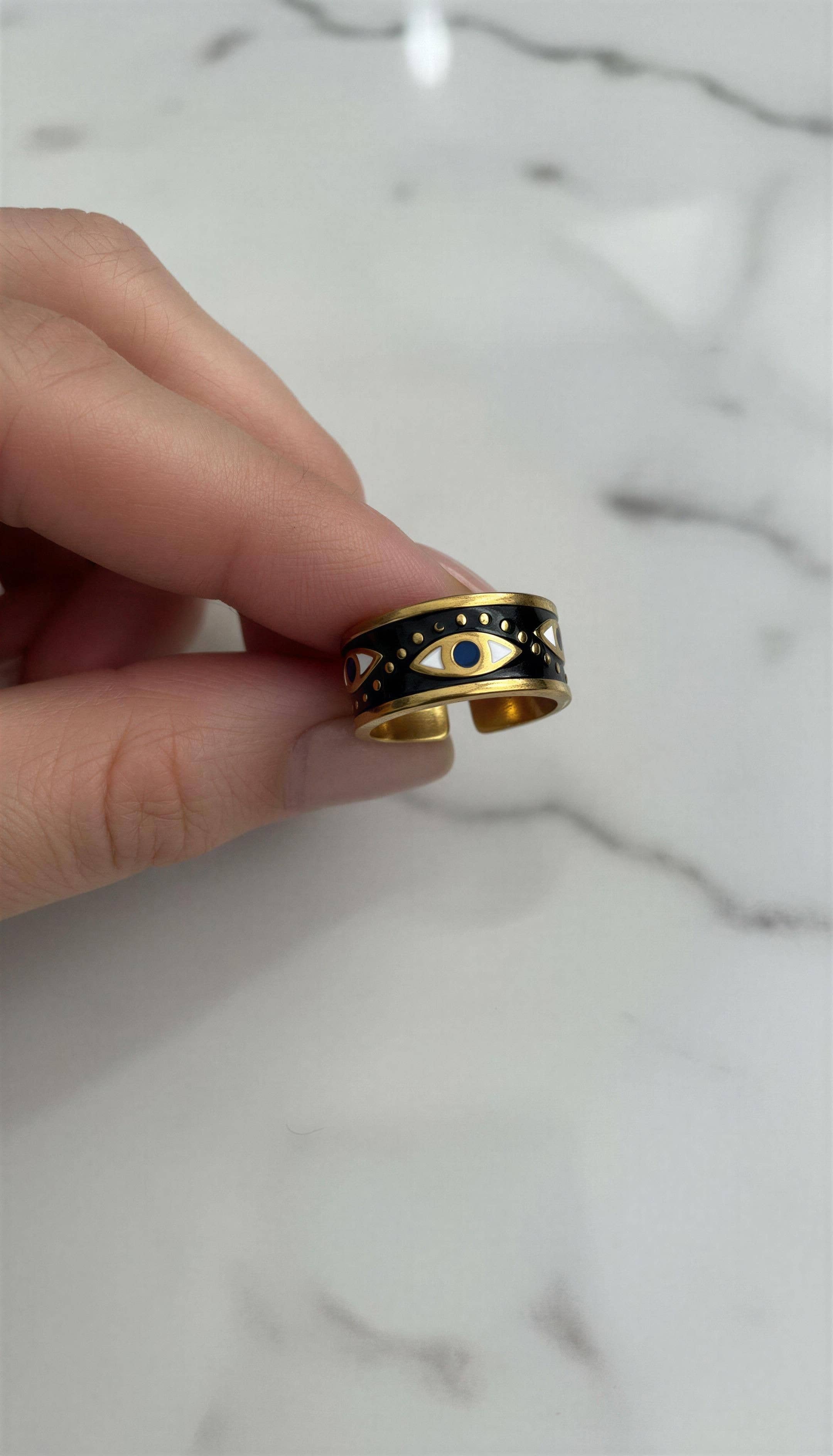 Midnight Oracle Adjustable Ring boho clothing, festival outfit, hippie style apparel | Elevated Hippie