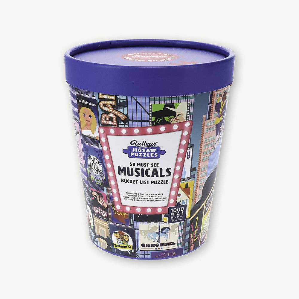 50 Must-See Musicals Bucket List 1000-Piece Puzzle - The Elevated Hippie