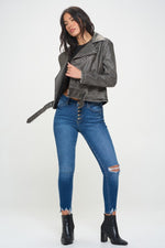 Coalition LA Zip Up Biker Jacket with Belt – Bold, Edgy & Unapologetically Chic - The Elevated Hippie