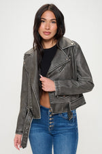 Coalition LA Zip Up Biker Jacket with Belt – Bold, Edgy & Unapologetically Chic - The Elevated Hippie