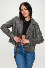 Coalition LA Zip Up Biker Jacket with Belt – Bold, Edgy & Unapologetically Chic - The Elevated Hippie