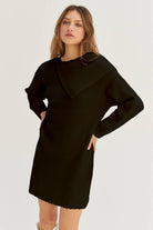 Arosa Asymmetric Turtleneck Sweater Dress - The Elevated Hippie
