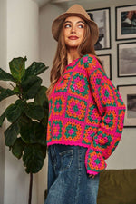 Crochet Patchwork Sweater – Cozy Up with Color & Craft - The Elevated Hippie