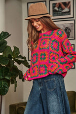 Crochet Patchwork Sweater – Cozy Up with Color & Craft - The Elevated Hippie