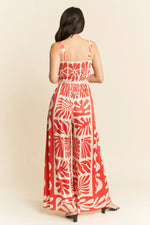 RETRO GEO FLORAL POSITION PRINTED KNIT JUMPSUIT - The Elevated Hippie