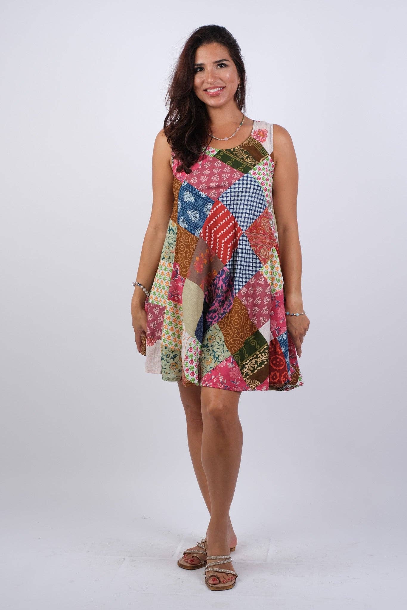 Free Spirit Hippie Patchwork Dress boho clothing, festival outfit, hippie style apparel | Elevated Hippie