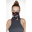 Girl Crush Black & Neon Rainbow Blacklight Sexy Necksie Face Coverings boho clothing, festival outfit, hippie style apparel | Elevated Hippie