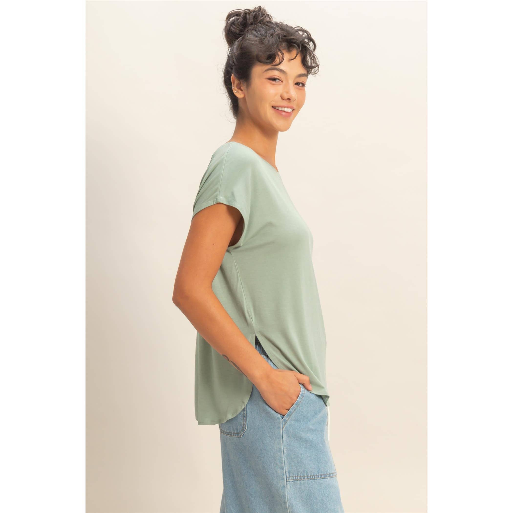 Relaxed Dolman Short Sleeve  Round Neck Top boho clothing, festival outfit, hippie style apparel | Elevated Hippie