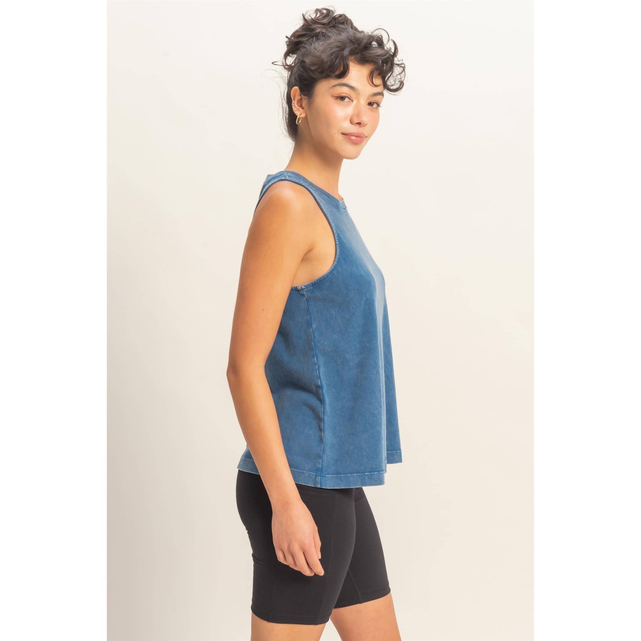 Mineral Washed Sleeveless Top boho clothing, festival outfit, hippie style apparel | Elevated Hippie
