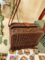 Boho Raffia Natural Palm Straw Basket Bag, Purse Tote - The Elevated Hippie