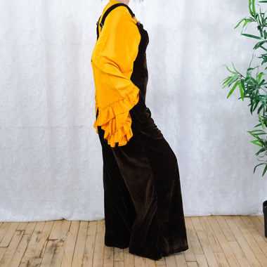 Velvet Flowy Wide Leg Boho Jumpsuit - The Elevated Hippie