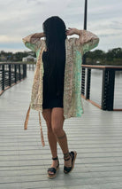 Short Kimono with Embroidery edges  - Case of mixed colors boho clothing, festival outfit, hippie style apparel | Elevated Hippie