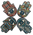 Evil Eye & Hamsa Hand Ceramic Coaster Trivet Set boho clothing, festival outfit, hippie style apparel | Elevated Hippie