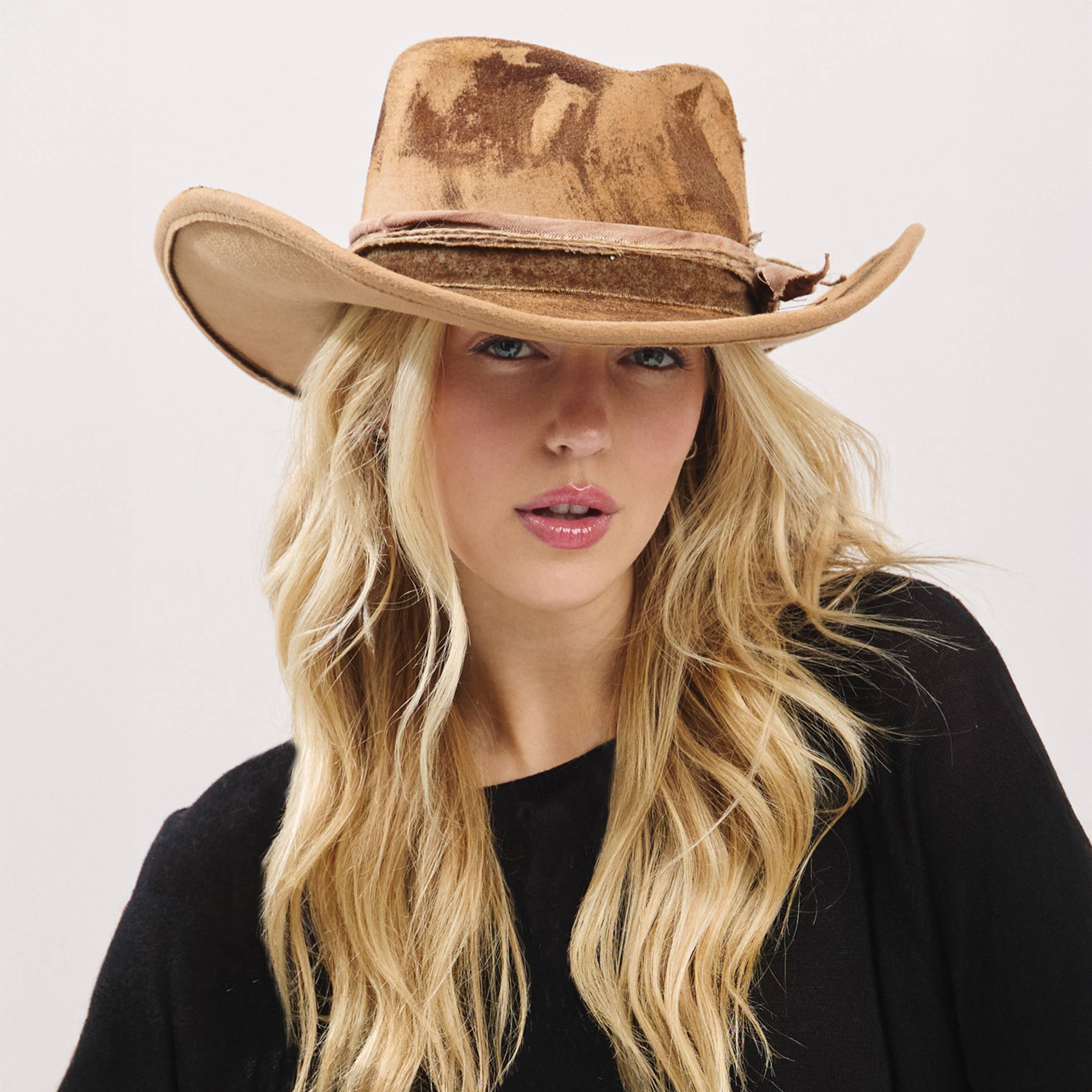 Rustic Cowgirl Feather and Band Fedora Hat boho clothing, festival outfit, hippie style apparel | Elevated Hippie