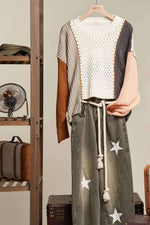 Multi Fabric Color Block Sweater - The Elevated Hippie