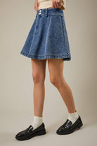HIGH WAIST FLARE DENIM SKIRT boho clothing, festival outfit, hippie style apparel | Elevated Hippie