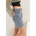 Distressed Denim Shorts – Mid Rise – Raw Hem – 5-Pocket Design – Casual Summer Cutoffs – USA Designed – Festival Ready - The Elevated Hippie