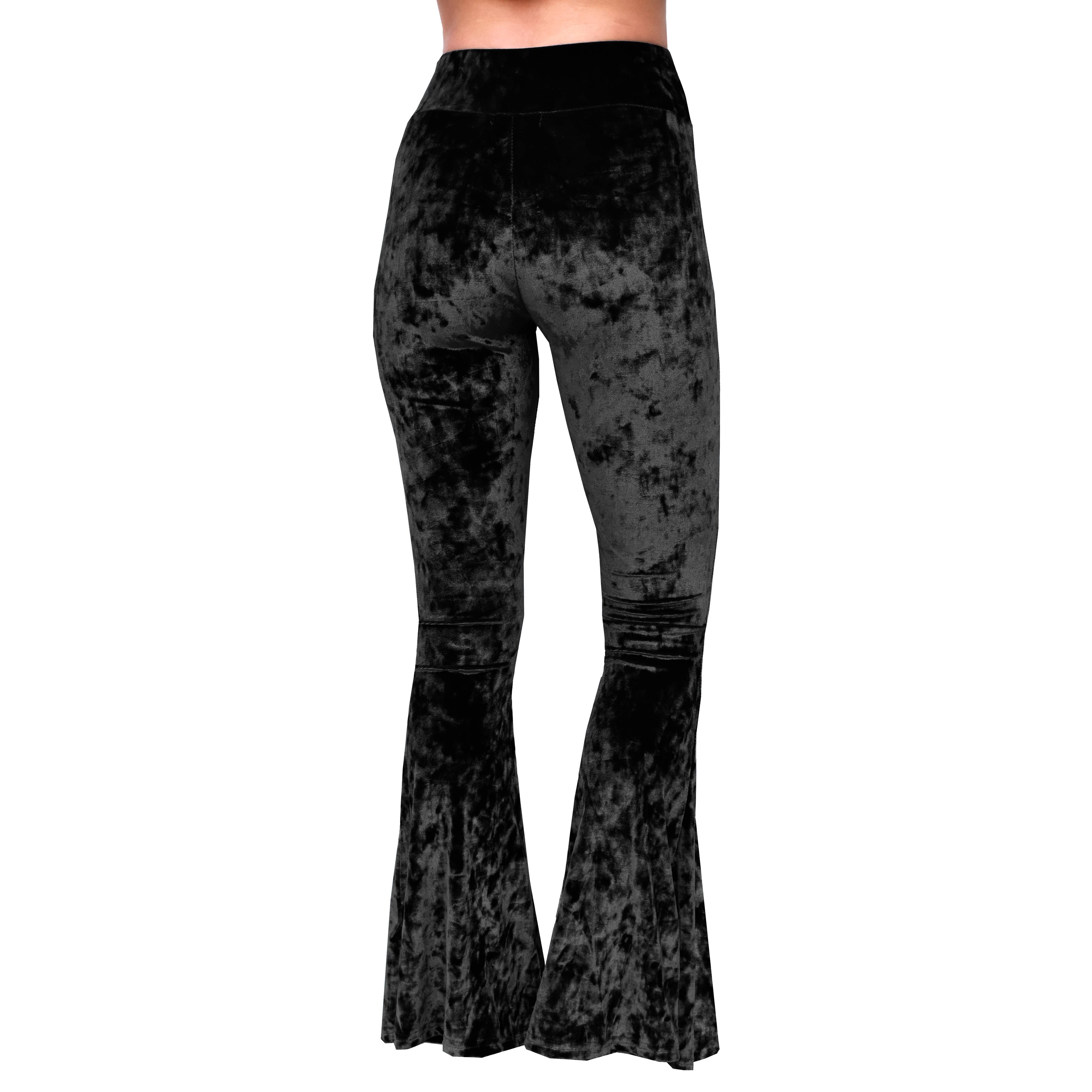Velvet Bell Bottoms - Black - The Elevated Hippie
