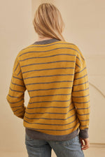 Daisy Patched Striped Sweater - The Elevated Hippie