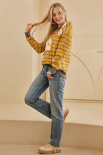 Daisy Patched Striped Sweater - The Elevated Hippie
