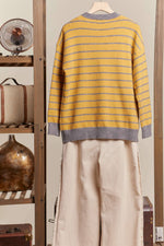 Daisy Patched Striped Sweater - The Elevated Hippie