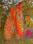 Flowy Hippie Tie Dye Pants Earthy + Colorful Baggy Yoga Pant boho clothing, festival outfit, hippie style apparel | Elevated Hippie
