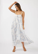 Hi-Lo Spaghetti Strap Patchwork Ruffle Maxi Dress - The Elevated Hippie