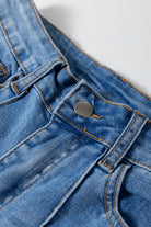 Dusk Blue Piping Seam Flare Leg Pocket Jeans
