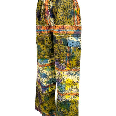 Celestial Dreams Boho Sun & Moon Print Hippie Pants - The Elevated Hippie