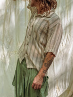 Men's Surfer Mesh Boho Cotton Button Up Tee Boho Men's Shirt - The Elevated Hippie