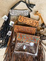 Hand Tooled Clear Purse Crossbody - Concert /Game Day Stadium